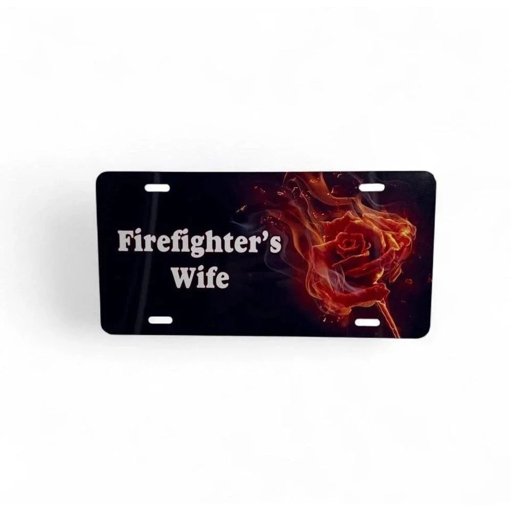Firefighter's Wife Novelty License Plate 6x12